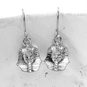 Miniature pharaoh Bust Head Ancient Egypt Egyptology Gift Charm Earrings